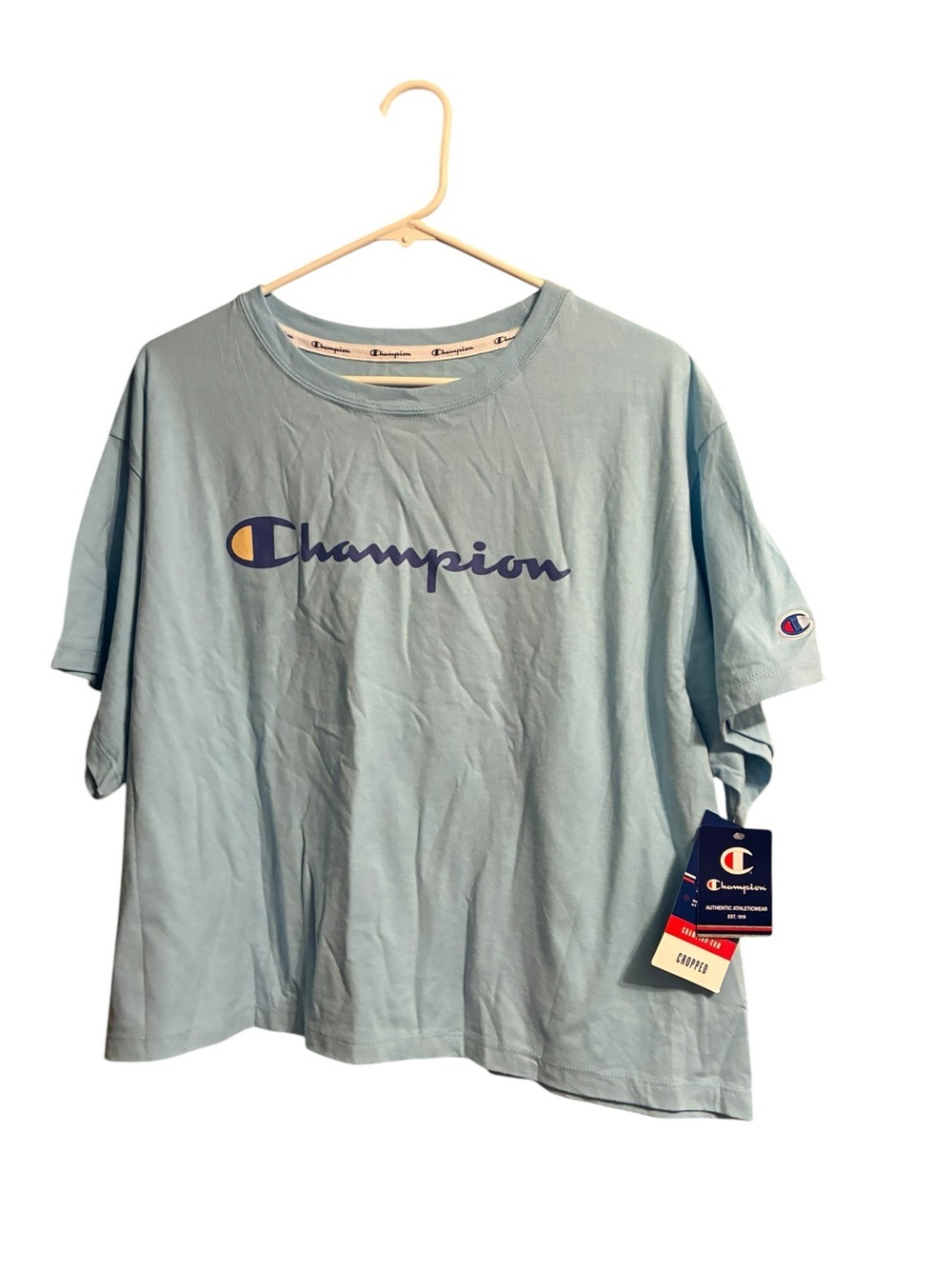 Champion Light Blue Crop Tee